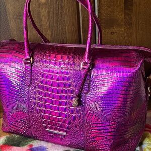 BRAHMIN Voltage Violet Duxbury Travel Weekender NWT